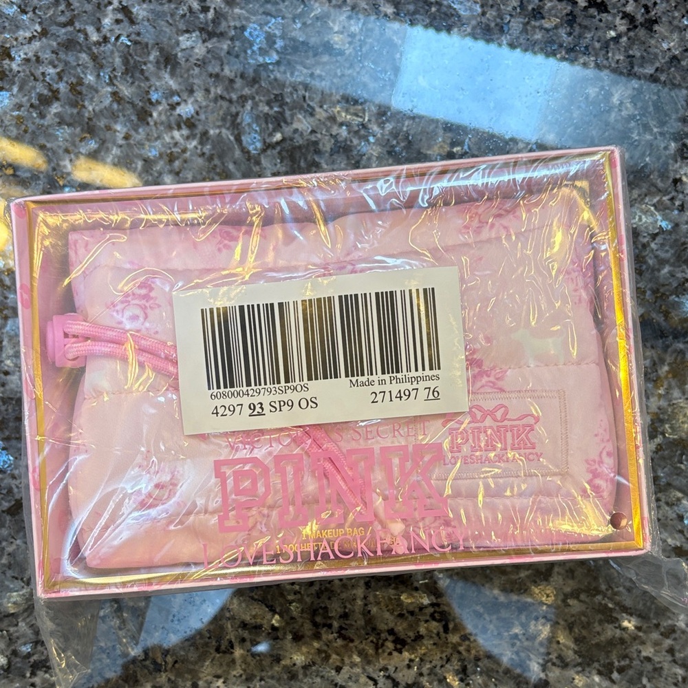 NWT Victoria’s Secret PINK x Loveshackfancy cosmetic bag - Picture 2 of 5